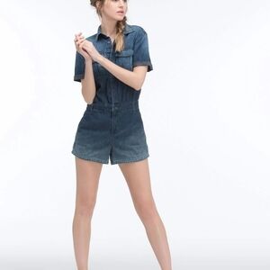 AG By Adriano Goldschmied The Rhoda Utility Blue Romper Sz M